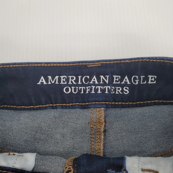 American Eagle Dark Wash Hi-Rise Shortie Sz 6 - Picture 5 of 9